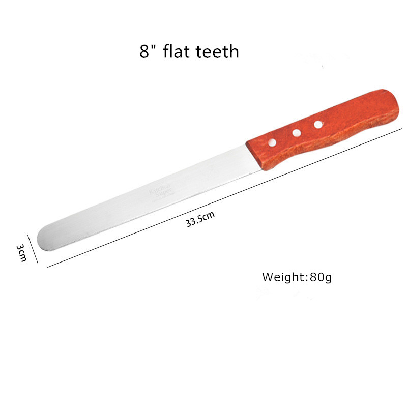 8 Inch Cake Knife Toast Serrated Knife Fine Coarse Flat Teeth