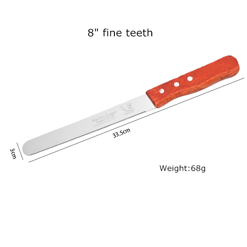 8 Inch Cake Knife Toast Serrated Knife Fine Coarse Flat Teeth