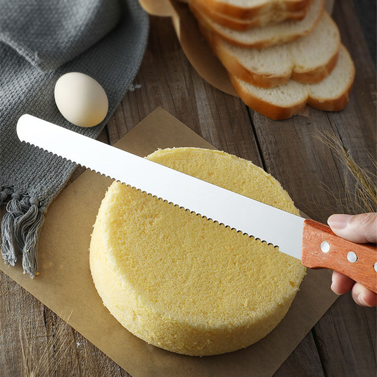 8 Inch Cake Knife Toast Serrated Knife Fine Coarse Flat Teeth