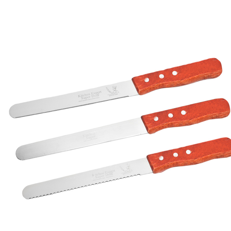 8 Inch Cake Knife Toast Serrated Knife Fine Coarse Flat Teeth