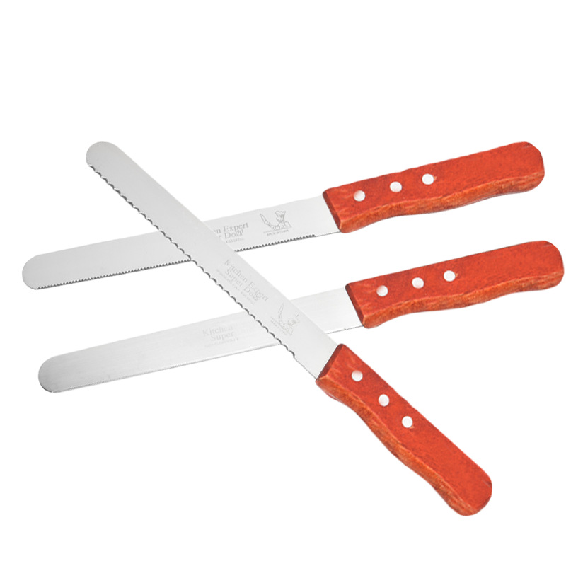 8 Inch Cake Knife Toast Serrated Knife Fine Coarse Flat Teeth