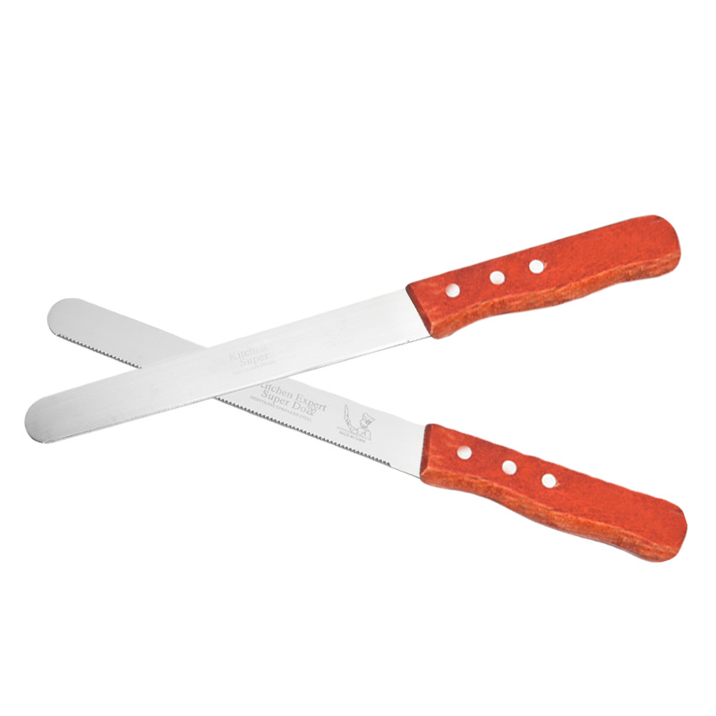 8 Inch Cake Knife Toast Serrated Knife Fine Coarse Flat Teeth