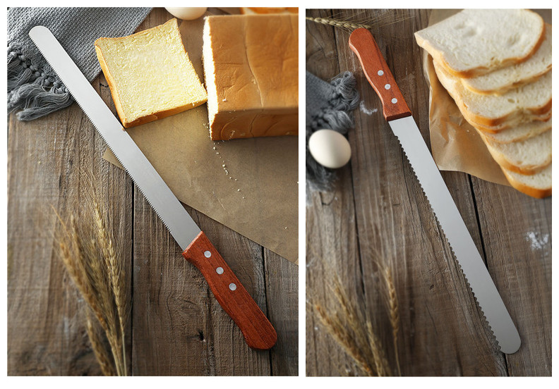 8 Inch Cake Knife Toast Serrated Knife Fine Coarse Flat Teeth