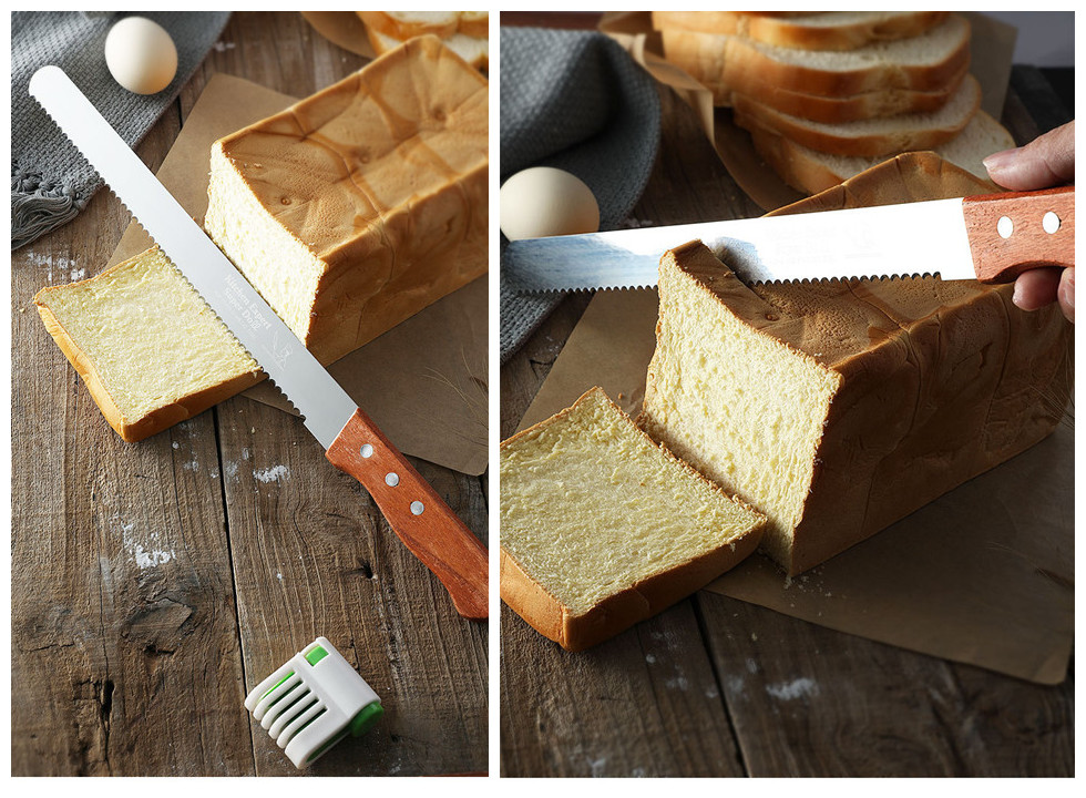 8 Inch Cake Knife Toast Serrated Knife Fine Coarse Flat Teeth