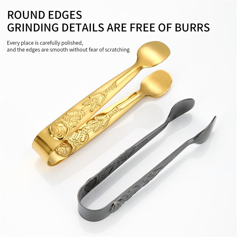 New Design Mini Ice Tongs - Rose Pattern - 304 Stainless Steel