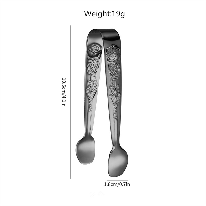 New Design Mini Ice Tongs - Rose Pattern - 304 Stainless Steel