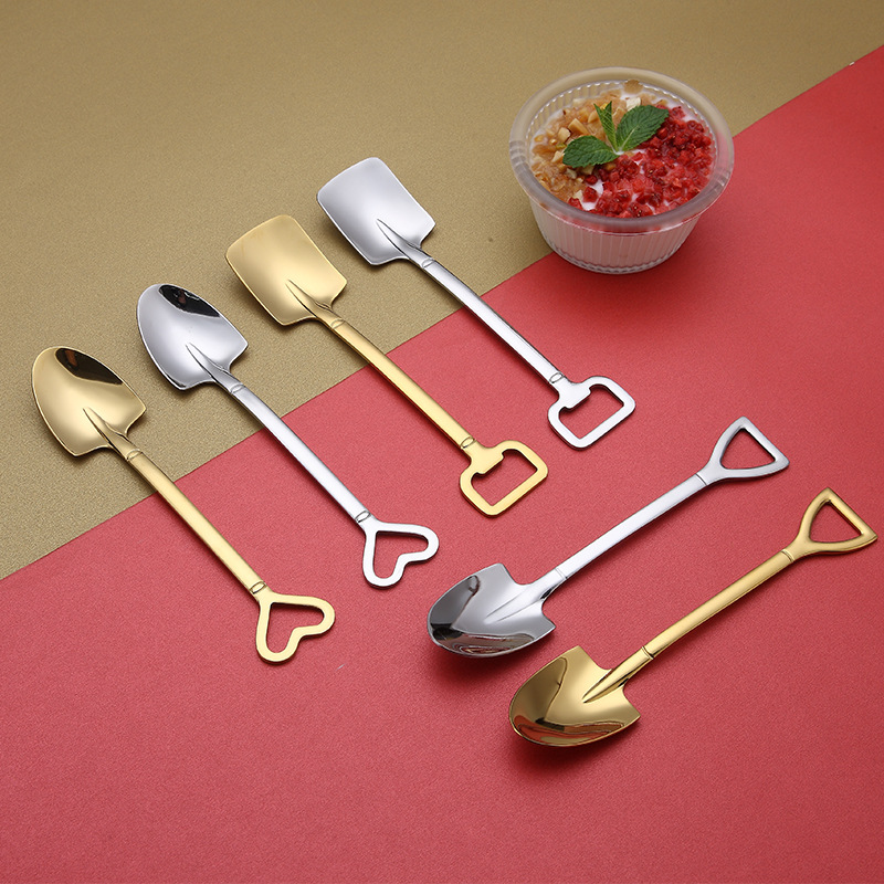 Shovel Spoon Stainless Steel Scoop - Heart Coffee Spoon