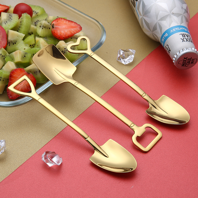 Shovel Spoon Stainless Steel Scoop - Heart Coffee Spoon