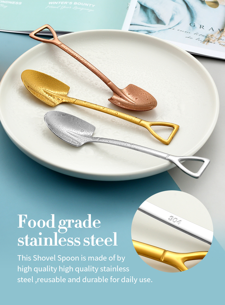 Shovel Spoon Stainless Steel Scoop - Heart Coffee Spoon