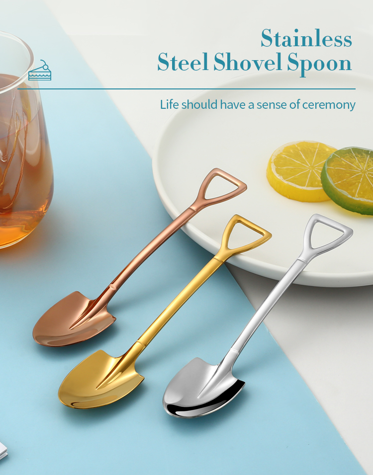 Shovel Spoon Stainless Steel Scoop - Heart Coffee Spoon