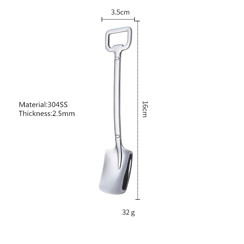 Shovel Spoon Stainless Steel Scoop - Heart Coffee Spoon