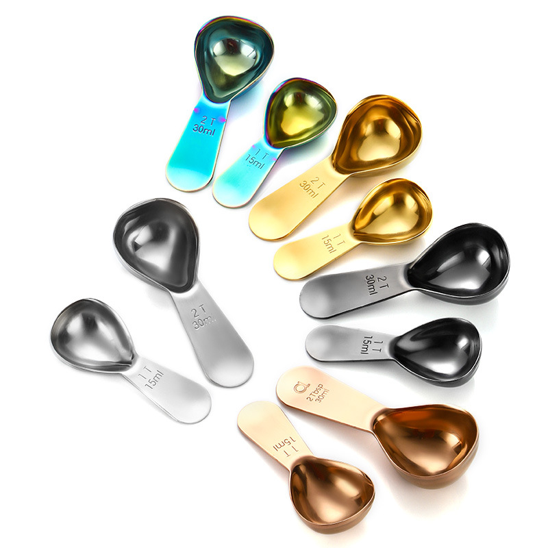 Stainless Steel Coffee Measuring Spoons - 15ml and 30ml Coffee Scoops and Tea Spoons