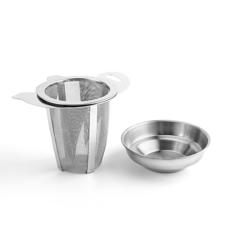 Mesh Tea Infuser Strainer with Drip Tray#S0140