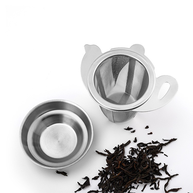 Mesh Tea Infuser Strainer with Drip Tray#S0140