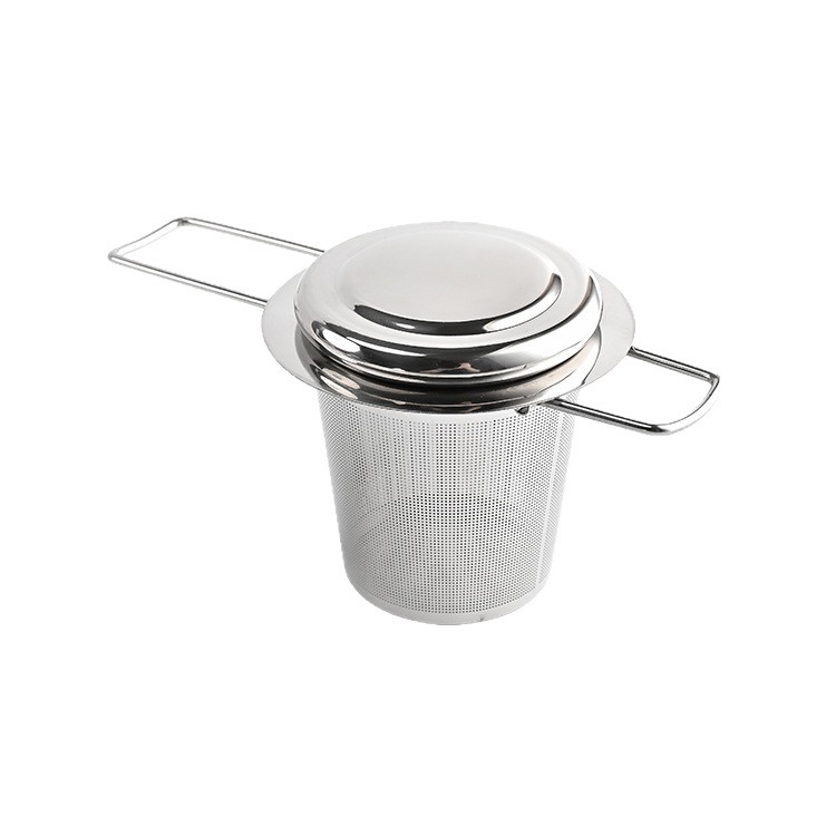 304 Stainless Steel Tea Infuser Strainer Fine Mesh with Lid & Folding Handle#S0141