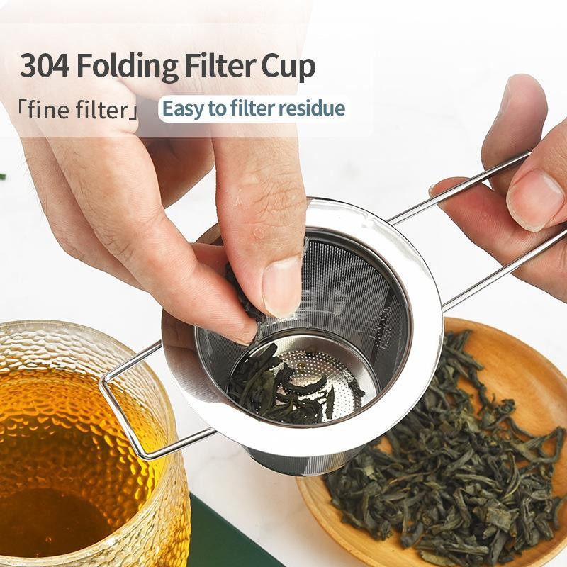 304 Stainless Steel Tea Infuser Strainer Fine Mesh with Lid & Folding Handle#S0141 304 Stainless Steel Tea Infuser Strainer Fine Mesh with Lid & Folding Handle#S0141
