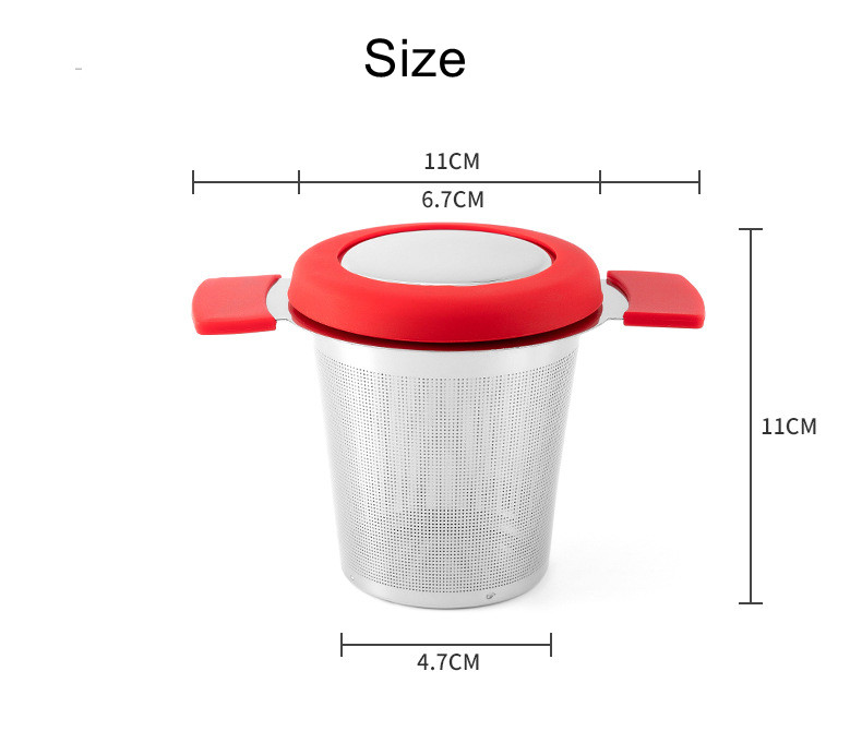Fine Mesh Tea Infuser Strainer with Silicone Double Handles#S0136