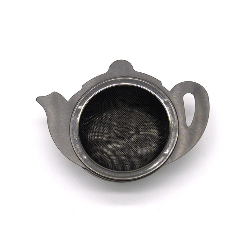 Black Titanium Loose Leaf Tea Strainer with Drip Tray#1732
