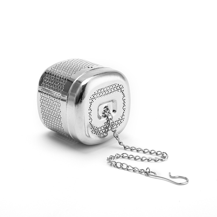 Square Tea Infuser 304Stainless Steel with Chain – Fine Mesh Loose Leaf Tea Strainer#1749