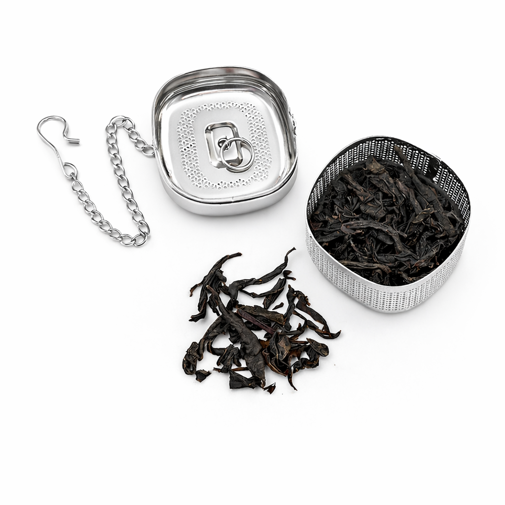Square Tea Infuser 304Stainless Steel with Chain – Fine Mesh Loose Leaf Tea Strainer#1749