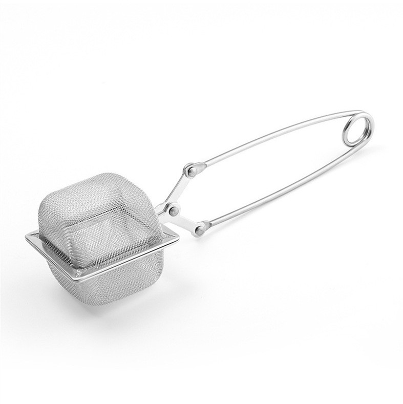 Square Mesh Tea Infuser with Snap Handle – 304 Stainless Steel#l2404