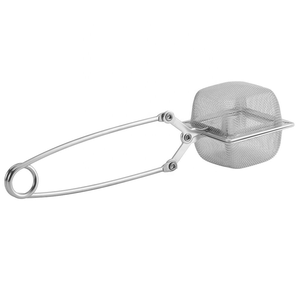 Square Mesh Tea Infuser with Snap Handle – 304 Stainless Steel#l2404