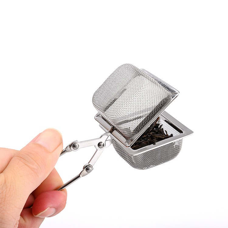 Square Mesh Tea Infuser with Snap Handle – 304 Stainless Steel#l2404