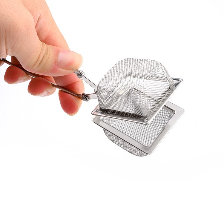 Square Mesh Tea Infuser with Snap Handle – 304 Stainless Steel#l2404
