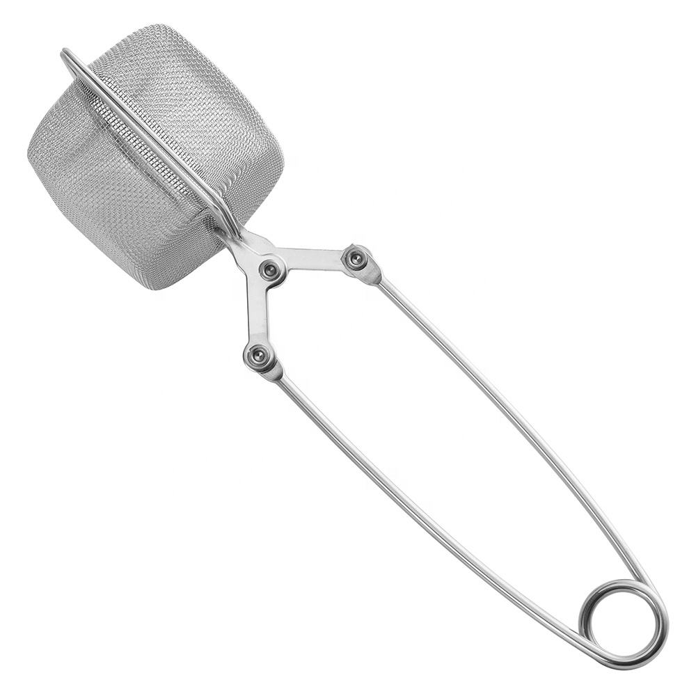 Square Mesh Tea Infuser with Snap Handle – 304 Stainless Steel#l2404
