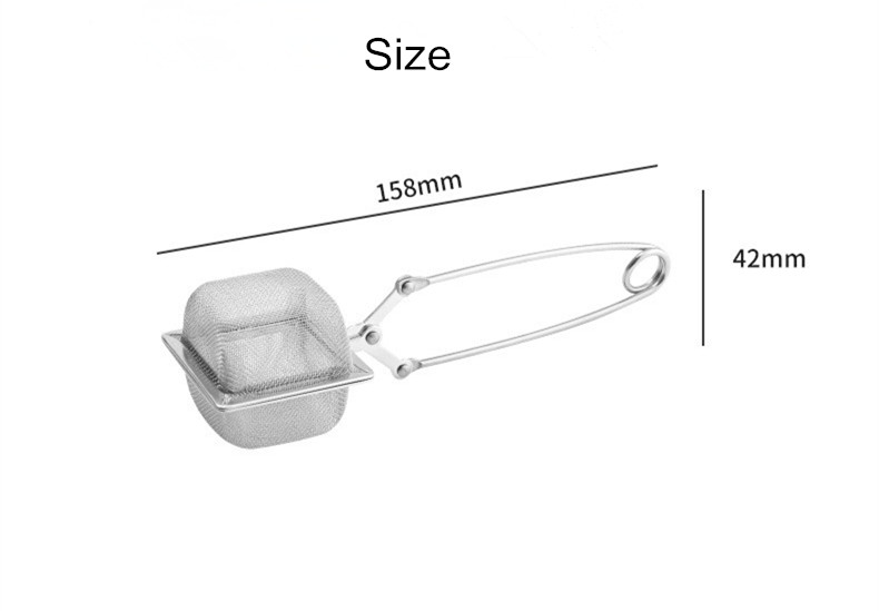 Square Mesh Tea Infuser with Snap Handle – 304 Stainless Steel#l2404