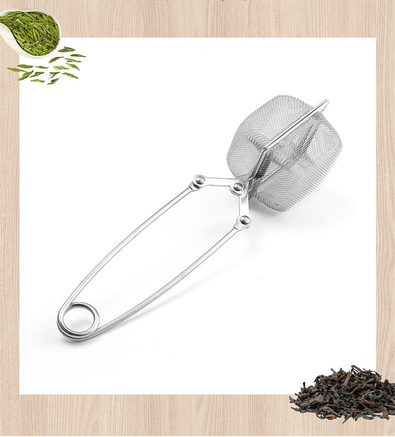 Square Mesh Tea Infuser with Snap Handle – 304 Stainless Steel#l2404