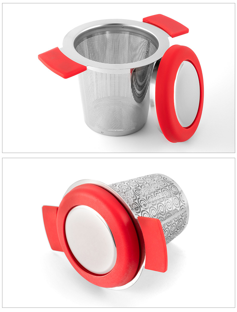 Fine Mesh Tea Strainer with Silicone Double Handles For Tea Cup Fine Mesh Tea Strainer with Silicone Double Handles For Tea Cup