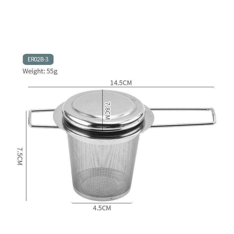 Foldable handle tea strainer with lid comparison - 304 stainless steel fine mesh infuser