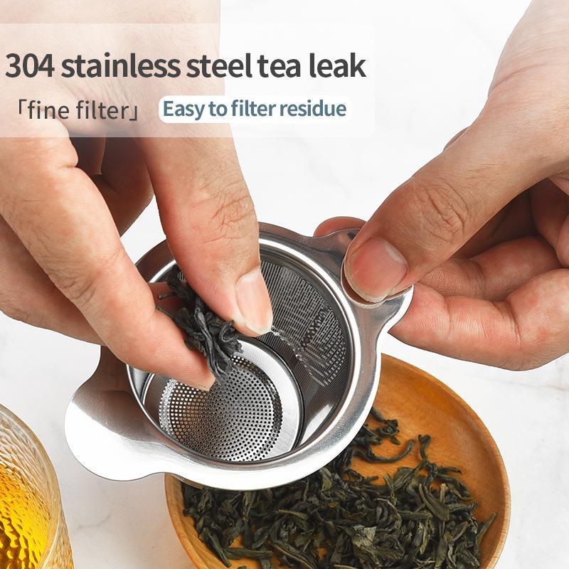 304 stainless steel silver tea strainer with double handles