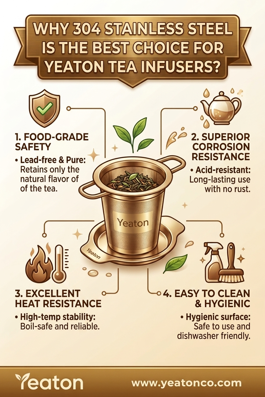 Yeaton 304 stainless steel tea infuser for pure tea brewing Yeaton 304 stainless steel tea infuser for pure tea brewing