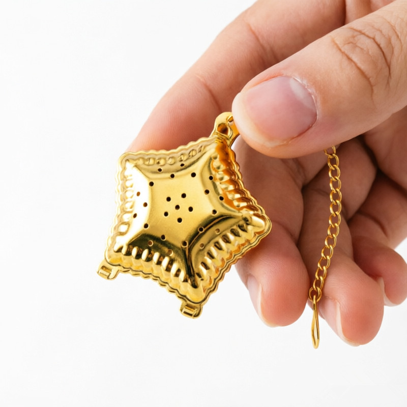 304 Stainless Steel Star Tea Infuser Manufacturer with PVD Gold Finish