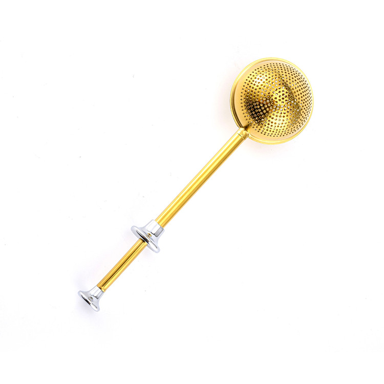 Bulk 304 Stainless Steel Push Handle Tea Filter Infuser L2386