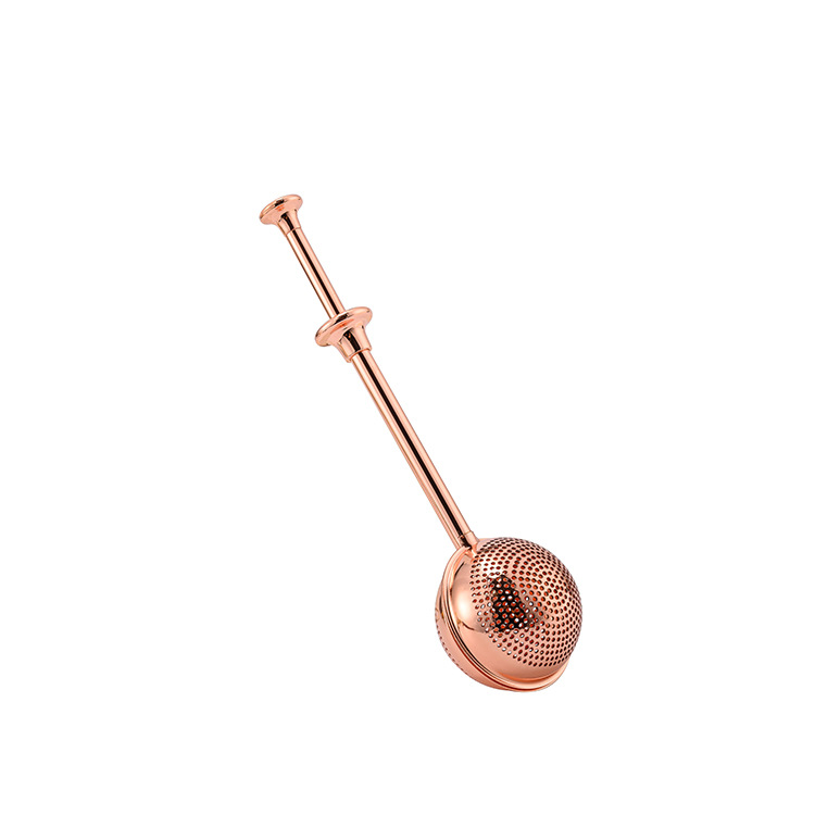 Bulk 304 Stainless Steel Push Handle Tea Filter Infuser L2386