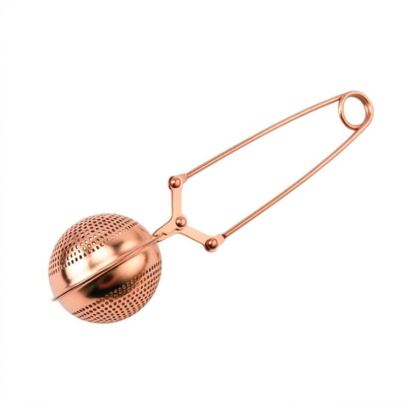 Factory Direct Rose Gold Tea Infuser Wholesale with Snap Handle L2388