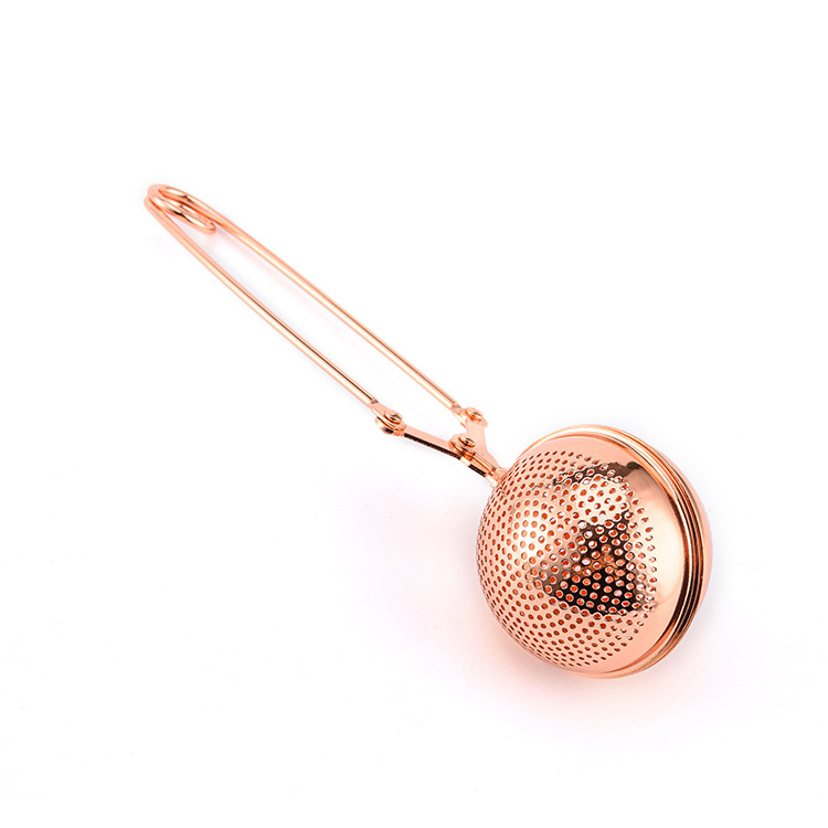 Factory Direct Rose Gold Tea Infuser Wholesale with Snap Handle L2388