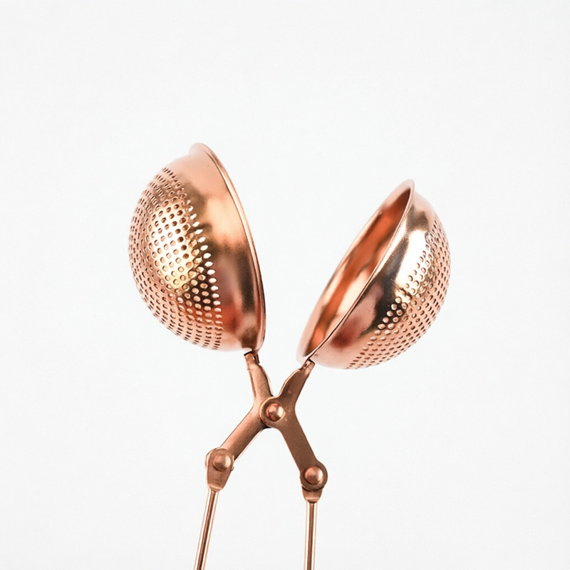 Factory Direct Rose Gold Tea Infuser Wholesale with Snap Handle L2388