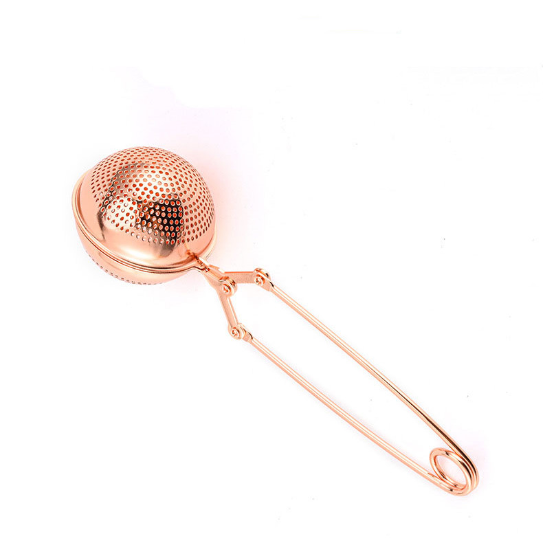 Factory Direct Rose Gold Tea Infuser Wholesale with Snap Handle L2388