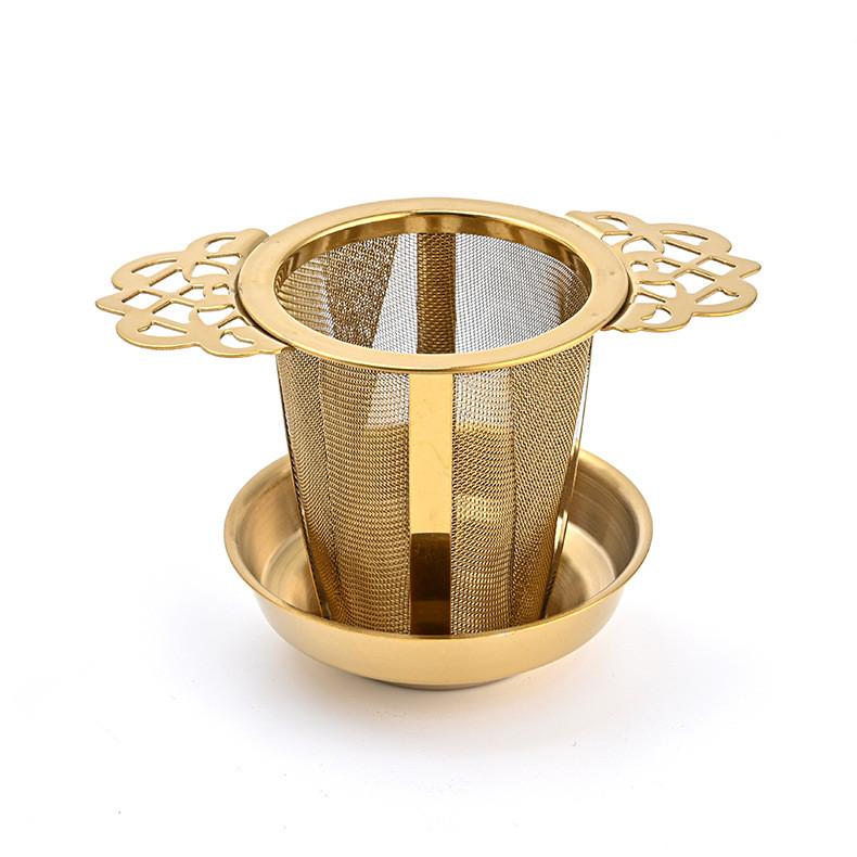 Factory Direct Gold 304 SS Herbal Tea Infuser Fine Mesh S0126