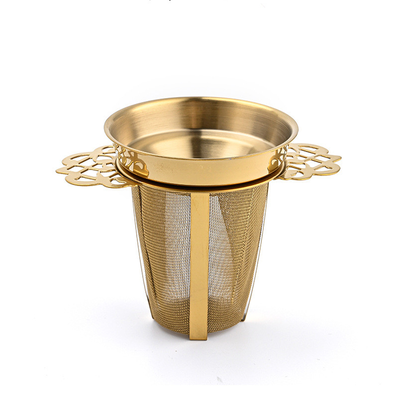Factory Direct Gold 304 SS Herbal Tea Infuser Fine Mesh S0126