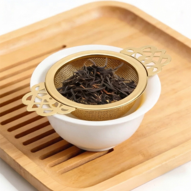 Luxury Gold PVD Stainless Steel Mesh Tea Infuser for Hotel Amenity Customization Luxury Gold PVD Stainless Steel Mesh Tea Infuser for Hotel Amenity Customization