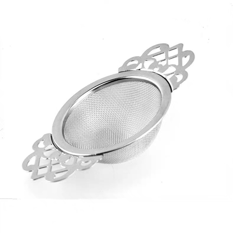 Double Winged Handles Mesh Tea Strainer with Drip Bowls 1704