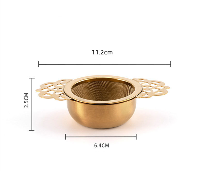 Luxury Gold PVD Stainless Steel Mesh Tea Infuser for Hotel Amenity Customization Luxury Gold PVD Stainless Steel Mesh Tea Infuser for Hotel Amenity Customization