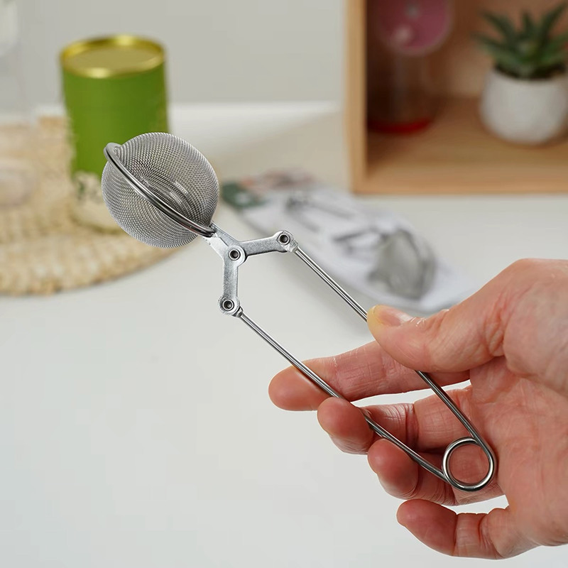 Long handle stainless steel tea ball tongs infuser for loose leaf tea Long handle stainless steel tea ball tongs infuser for loose leaf tea