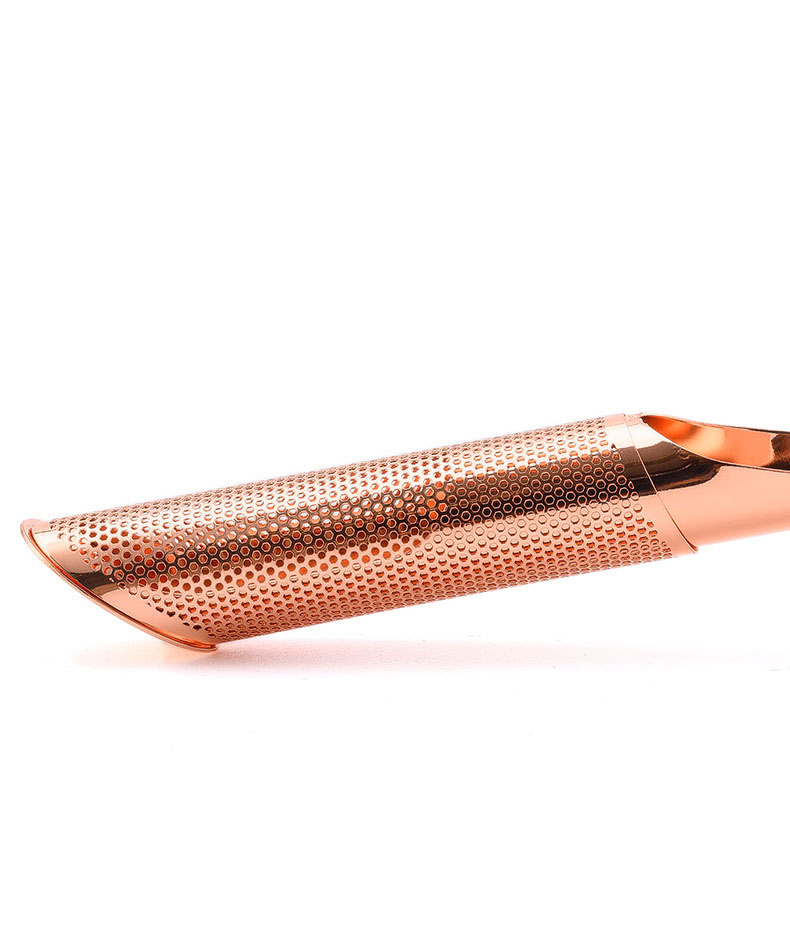 Premium stainless steel stick tea infuser with hook design and PVD gold finish Premium stainless steel stick tea infuser with hook design and PVD gold finish