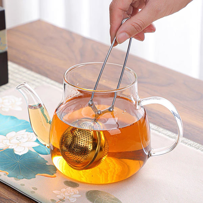 Premium stainless steel Bespoke Infuser Tea Ball with spring-handle for easy leaf loading Premium stainless steel Bespoke Infuser Tea Ball with spring-handle for easy leaf loading